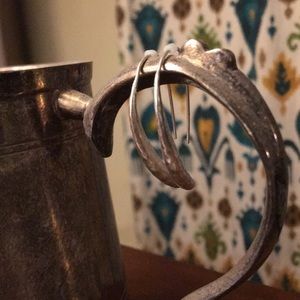 Lucky brand earrings hammered silver